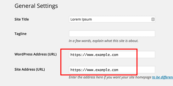 WordPress-URL-Einstellungen