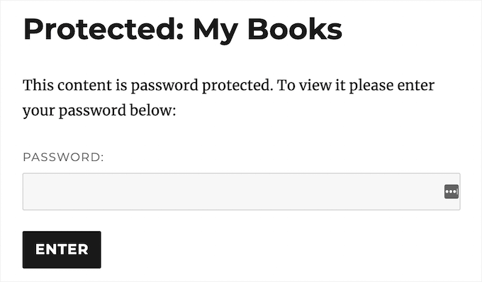 Beispiel einer Passwortschutzseite