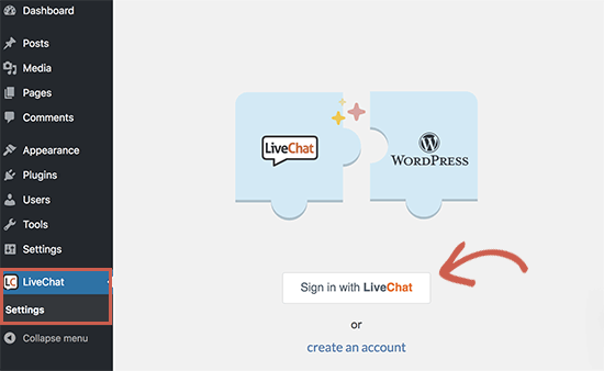 Verbinden Sie den Live-Chat mit Ihrer WordPress-Site