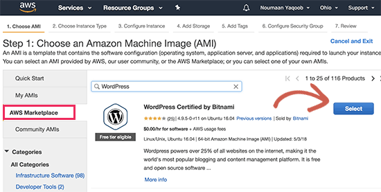 Amazon Machine Image installieren