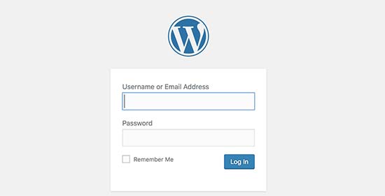 WordPress-Anmeldebildschirm