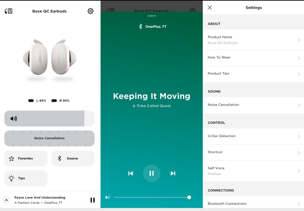 Bose Music App für die Bose QC Earbuds