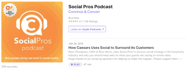 Social Pros Podcast mit Jay Baer und Adam Brown im App Store