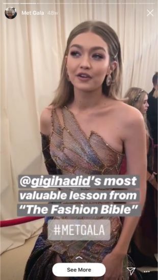 Vogue Instagram Story für die Met Gala
