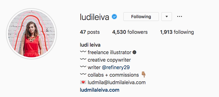 Instagram-Bio für Ludi Leiva