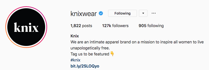 Instagram-Bio für Kinxwear