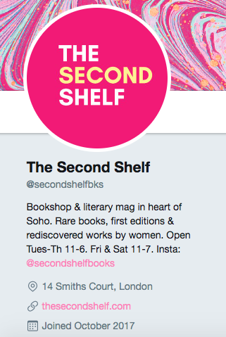 Twitter-Biografie zu The Second Shelf