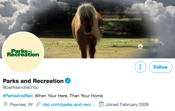 Twitter-Bio für Parks und Freizeit