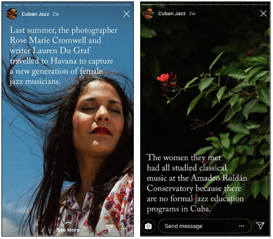 Kubanische Jazz-Instagram-Geschichten