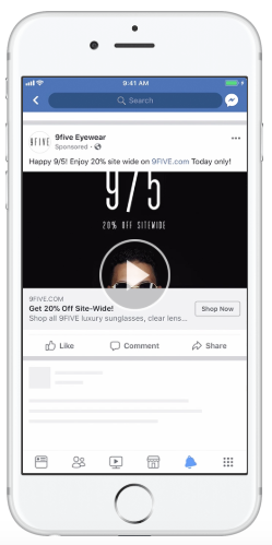 Facebook-Werbung von 9five
