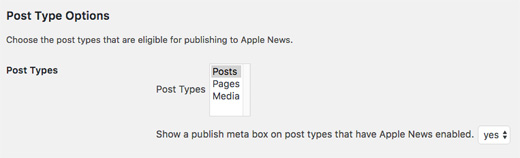 Apple News WordPress-Beitragstyp