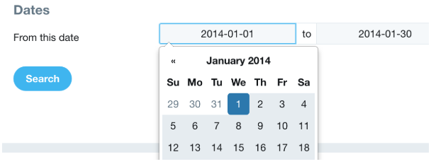 Alte Tweets durchsuchen Erweiterter Suchkalender von Twitter