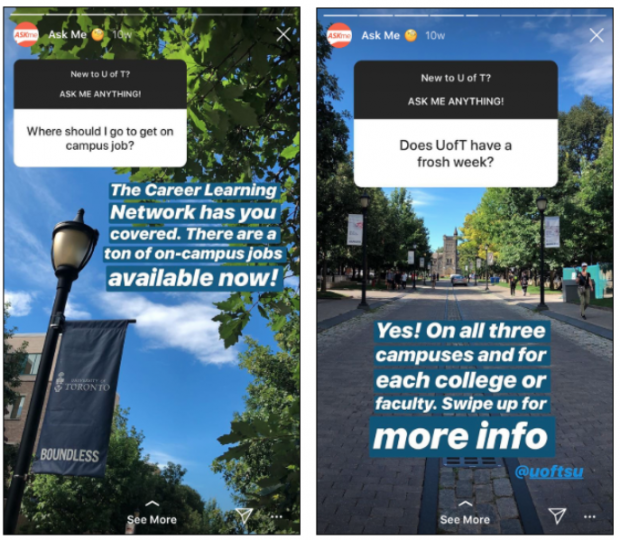 Instagram-Geschichten der Universität von Toronto