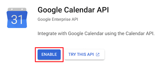 Aktivieren Sie die Google Kalender-API