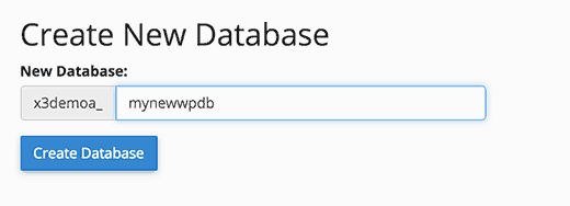 Neue MySQL-Datenbank erstellen