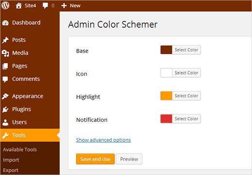 Admin Color Schemer-Plugin
