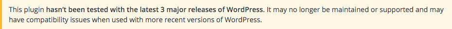 WordPress.org veralteter Hinweis