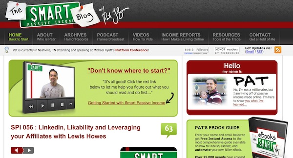 Screenshot der Smart Passive Income-Homepage.