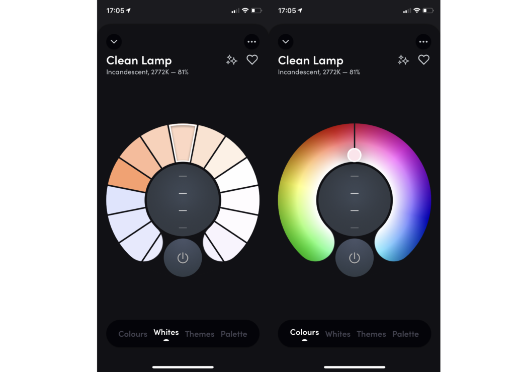 Farbe und Temperatur der LIFX Clean-App