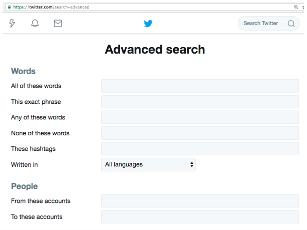 Suche nach alten Tweets Twitter Erweiterte Suchfelder