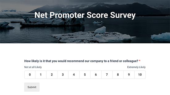 Vorschau der Net Promoter Score-Umfrage