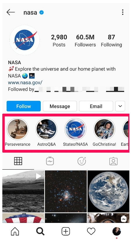 NASA Instagram Highlight-Cover