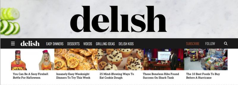Screenshot von delish.com