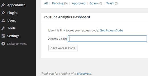 Widget für das YouTube Analytics-Dashboard