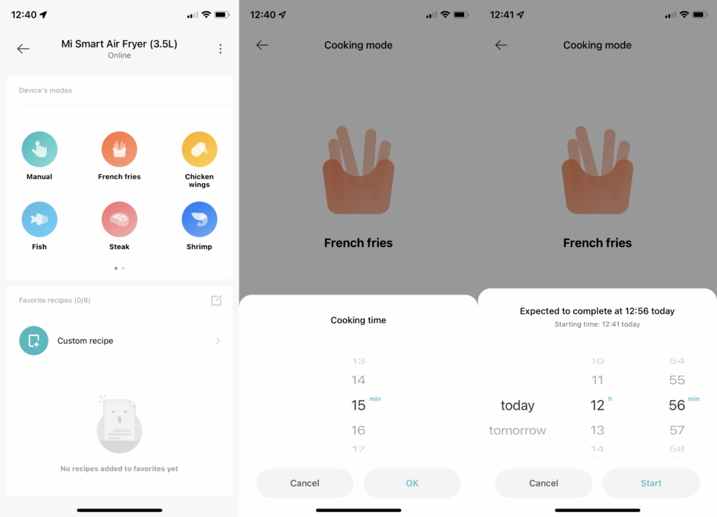 Xiaomi Mi Smart Air Fryer 3.5L App-Koch
