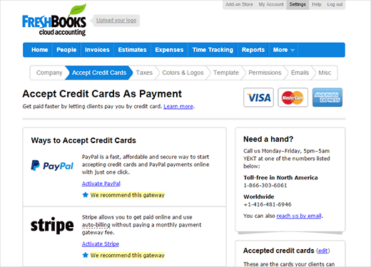 Akzeptieren Sie Online-Zahlungen gegen Ihre Rechnungen mit FreshBooks