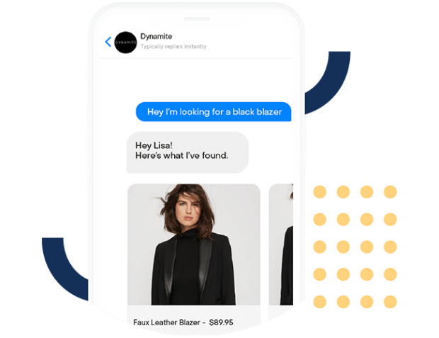 Konversations-KI, die Produkte im Heyday-Chat empfiehlt