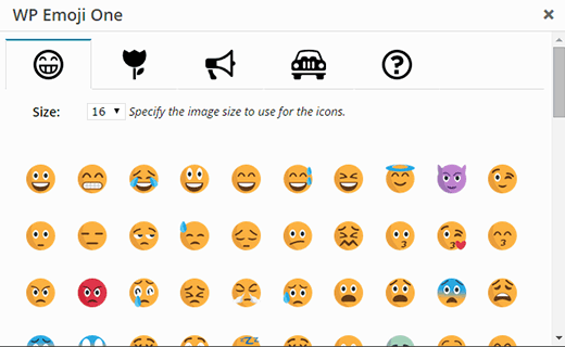 Popup-Fenster mit Emoji-Symbolen