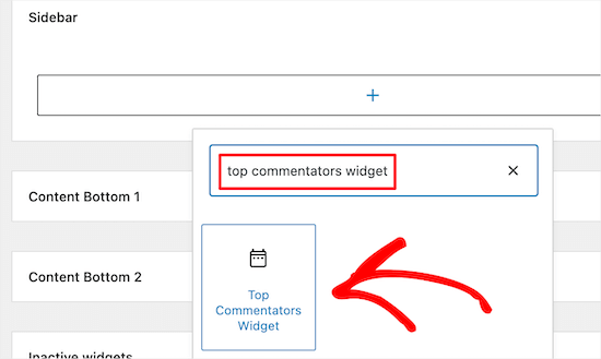 Widget-Block für Top-Kommentatoren hinzufügen