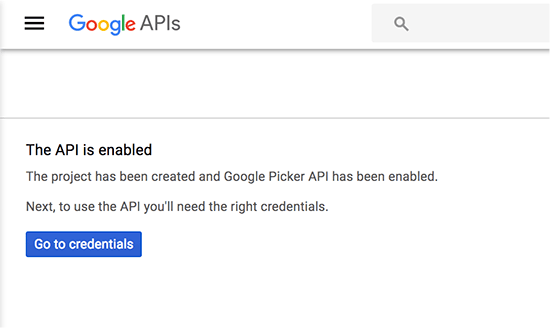 Picker API ist aktiviert
