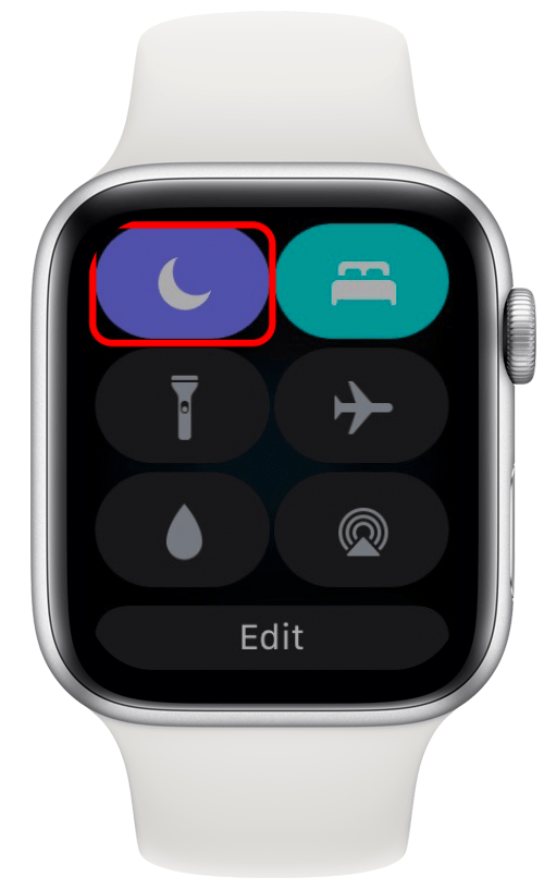 Lila Mondsymbol auf der Apple  Watch