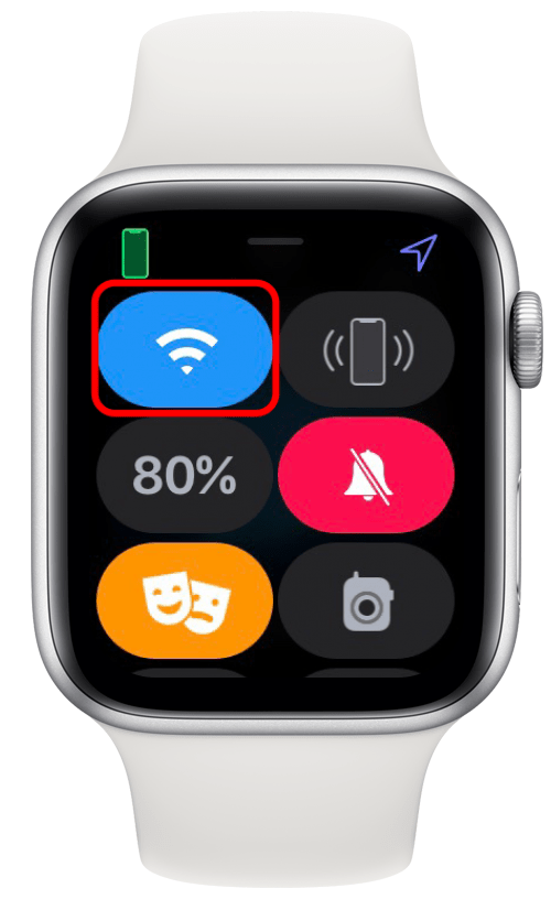 blaues WLAN-Symbol auf der Apple Watch