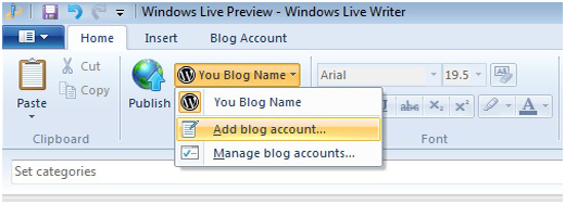 Neuen WordPress-Blog zu Windows Live Writer hinzufügen