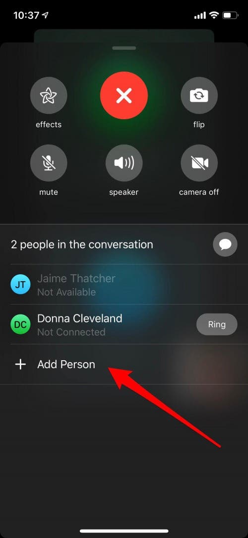 füge eine Person zur Facetime-Gruppe auf dem iPhone hinzu