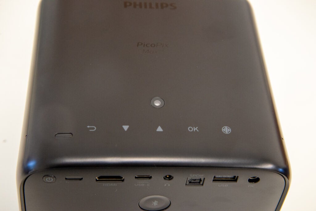 Philips PicoPix MaxTV Mobiler Projektor PPX720 INT Bedienelemente auf der Oberseite