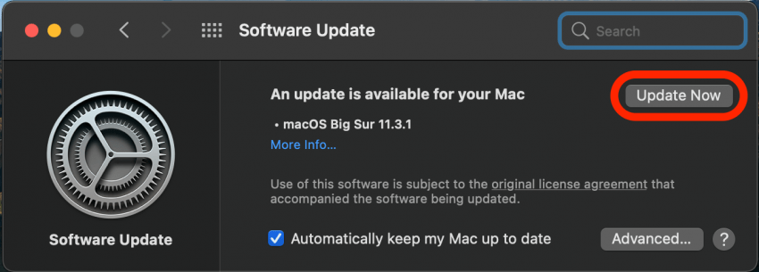 Aktualisieren Sie den Mac, wenn FaceTime nicht funktioniert