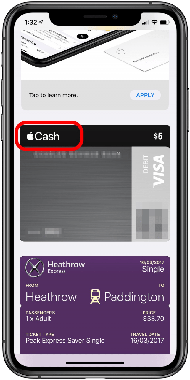 Wählen Sie Ihre Apple Card aus, um Apple Pay zu übertragen