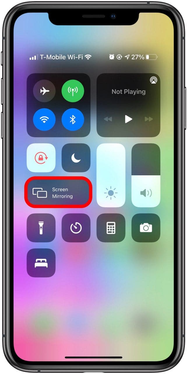 Wenn Sie eine Option für die Bildschirmspiegelung sehen, ist Ihr iPhone AirPlay-kompatibel.