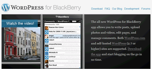 Wordpress für Blackberry