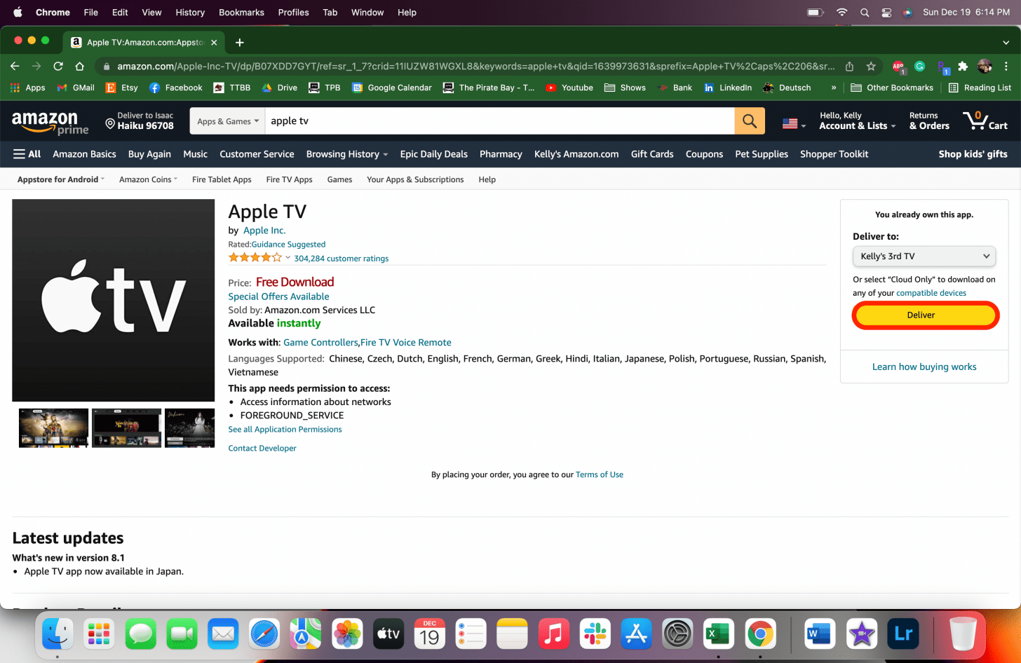 Klicken Sie auf Get App oder Deliver – kann ich Apple TV auf Firestick bekommen, hat Firestick Apple TV