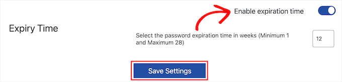 Fügen Sie die Ablaufzeit des Passworts hinzu