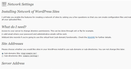 WordPress Multi-Site-Option