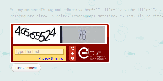 Klassische reCAPTCHA-Verifizierung