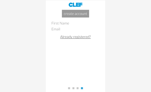 Erstellen Sie ein Konto, um die Clef-App zu verwenden