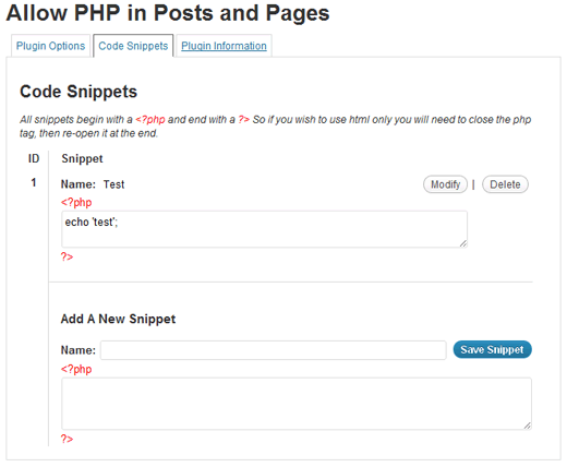 PHP in Beiträgen und Seiten zulassen