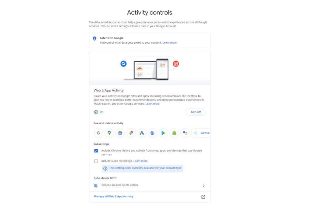 Aktivitäten von Google Assistant verwalten